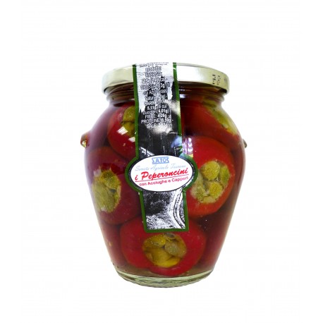 Petits Poivrons Doux Farcis Anchois & Câpres (314 ml x 6) SATOS