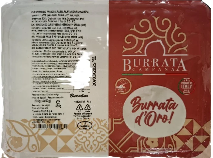 Burratine Campana (125 g x 2) x 8 TRE STELLE