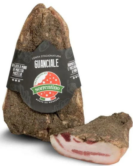Guanciale Suino Al Pepe Intero S,V, (1,2 kg) Sorrentino